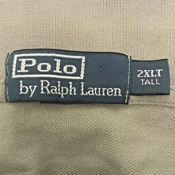 POLO by Ralph Lauren Polo Men's  2XLT Gray Pique Knit Short Sleeve Pony Shirt - Picture 7 of 11